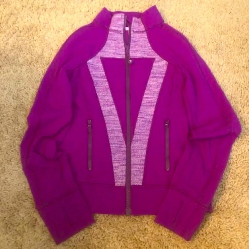 LULULEMON IVIVVA Perfect Your Practice Track Jacket Luon Fuchsia Girls 10